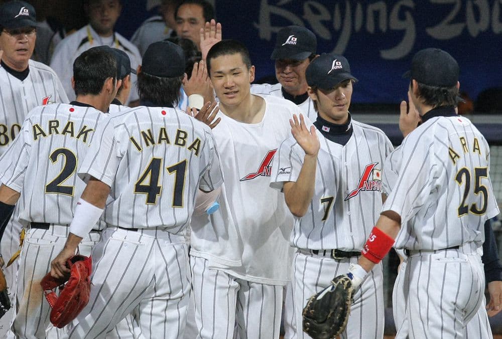 【プロモデル　タグ袋付】北京オリンピック　稲葉　ユニフォーム　ミズノプロ　L