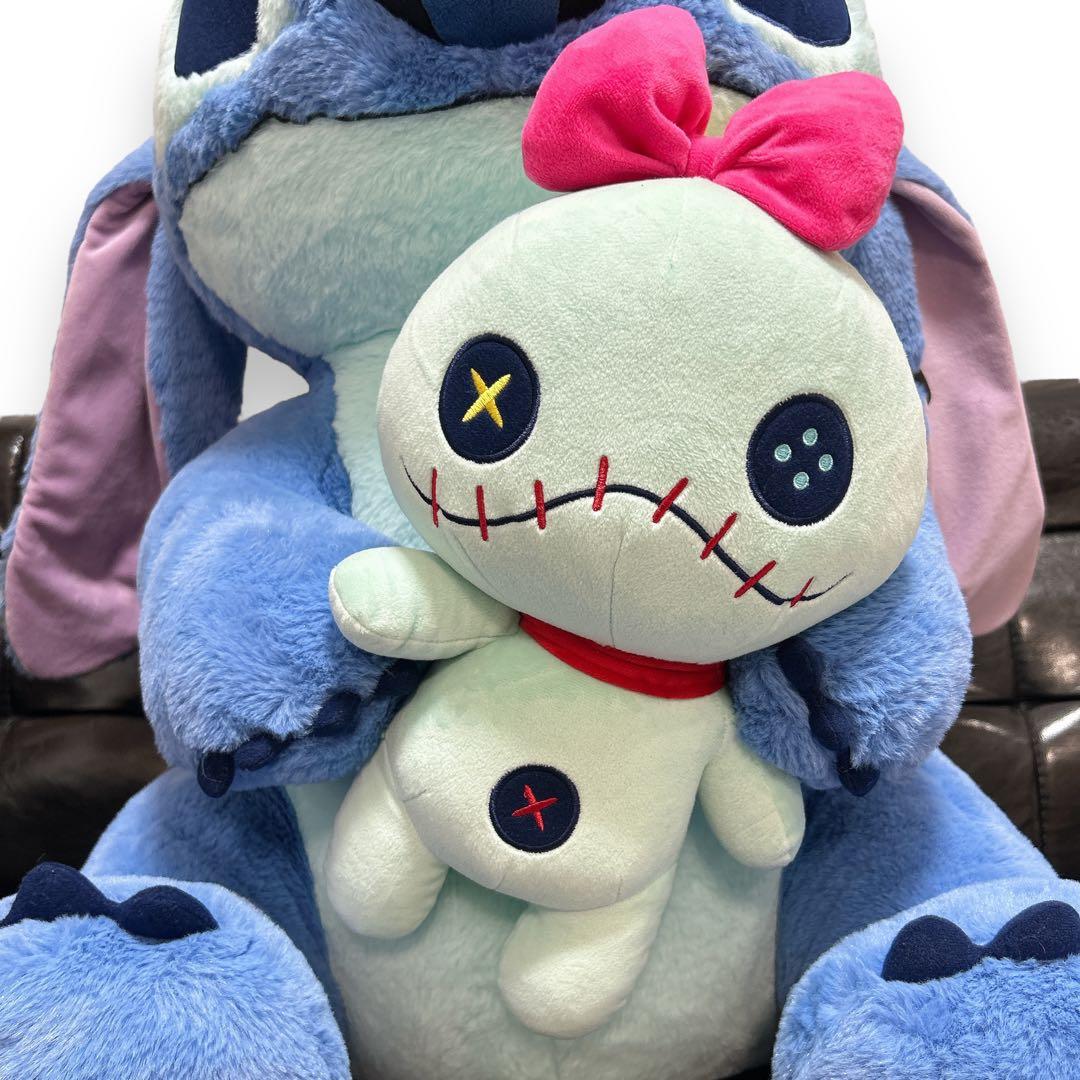 レア Disney 20周年記念 特大スティッチ スクランプ ぬいぐるみ お座り