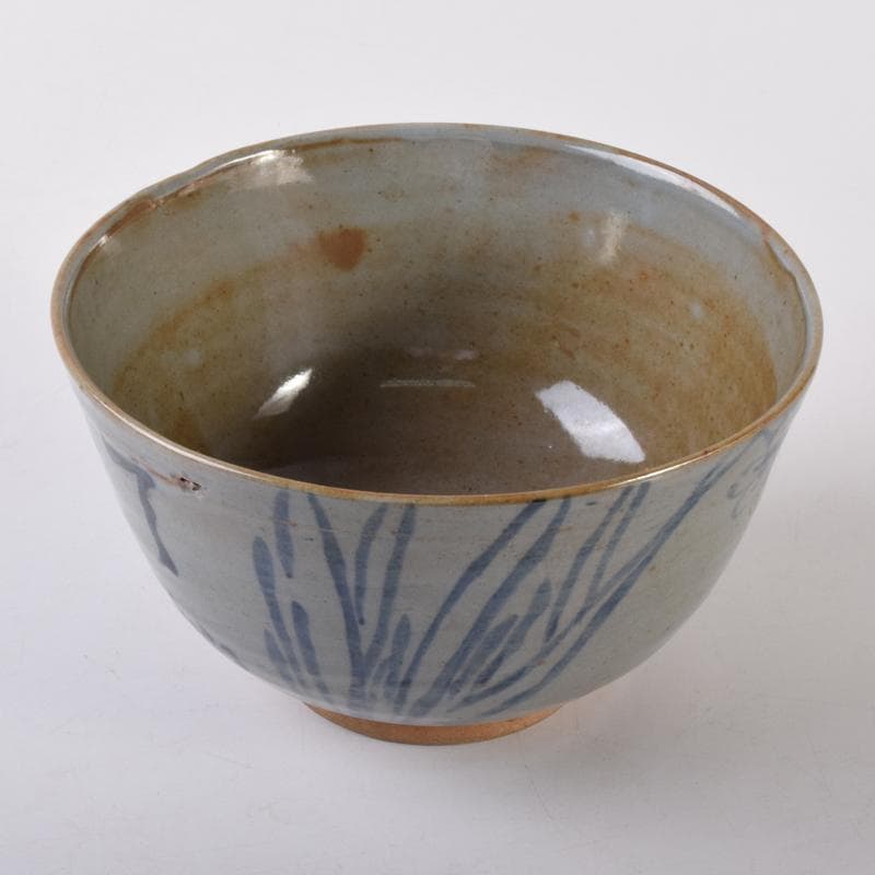 茶道具　華中亭道八製　染付　花草漢詩文　菓子器　鉢　共箱　C　7100