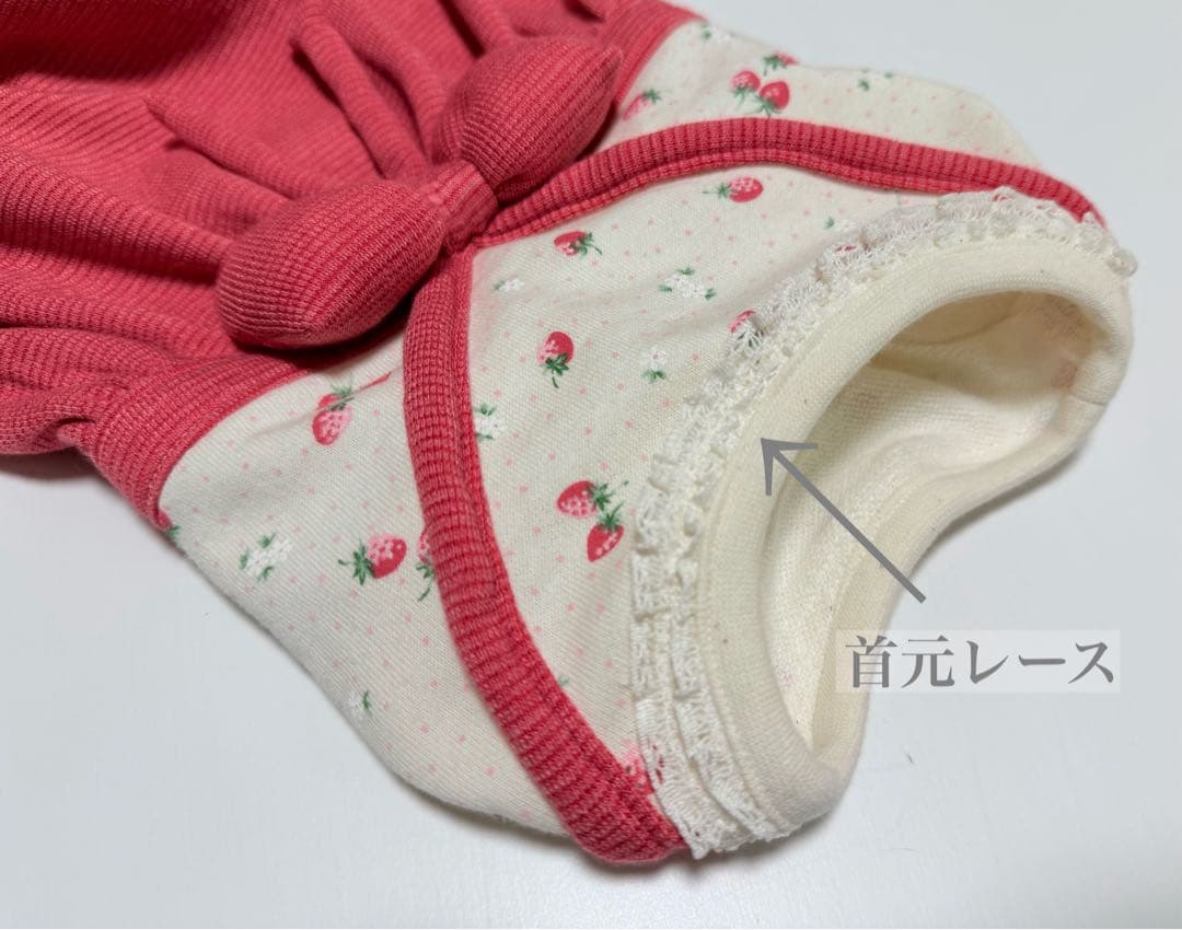 ダックスフンド服　オーダー受付ページ　ロンパース　つなぎ　犬服　苺　いちご