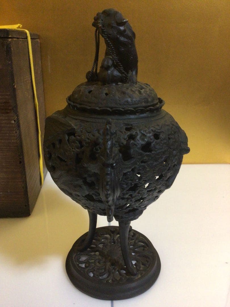 香炉 高さ約26センチ 時代木箱付き