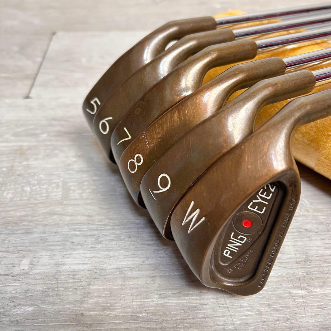 【メンズ右】ピン EYE2 アイアンセット 5-9W R ベリリウムカッパー　赤