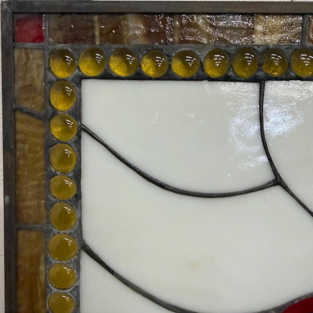 送料込み【希少】【幅67㎝】グレインベルト　特大ステンドグラス 看板 パネル