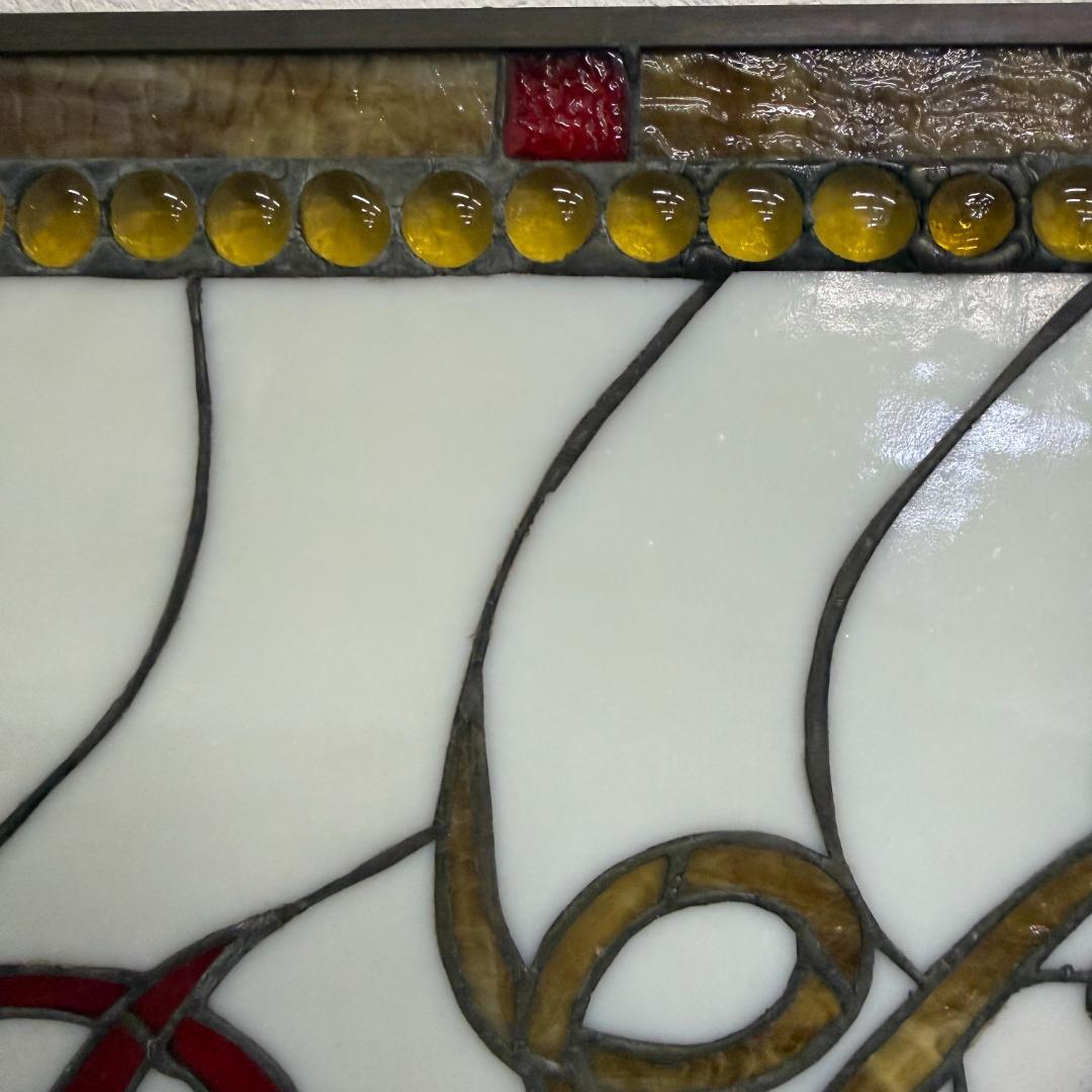 送料込み【希少】【幅67㎝】グレインベルト　特大ステンドグラス 看板 パネル