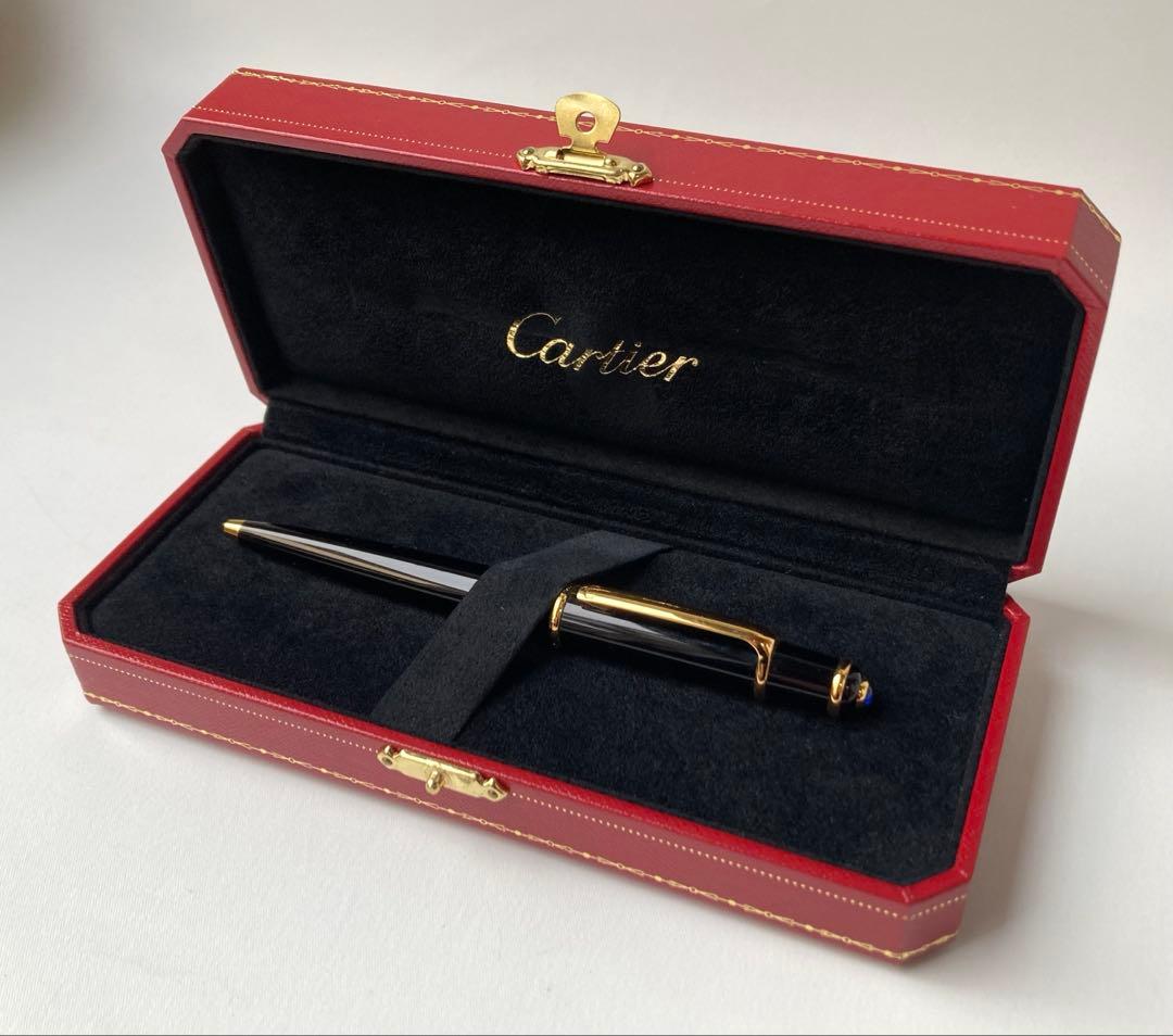 カルティエ　ディアボロドゥ　ブルーカボション　ブラックコンポジット　ボールペン