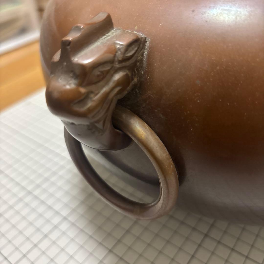 唐銅 鬼面風炉 茶道具　茶釜