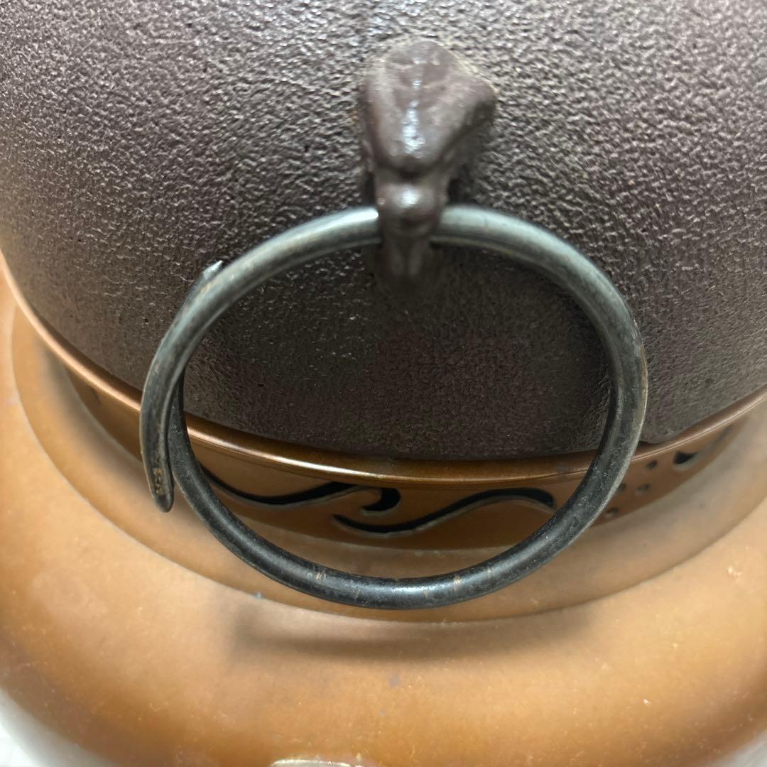 唐銅 鬼面風炉 茶道具　茶釜