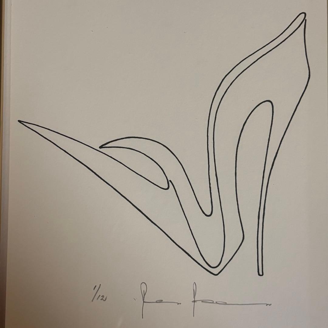 【希少】奇才のシューズデザイナー　ヤン・ヤンセン　直筆サイン付　靴デザイン画